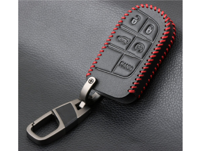 Кожено калъфче-ключодържател за автомобилен ключ FIAT JEEP DODGE CHRYSER