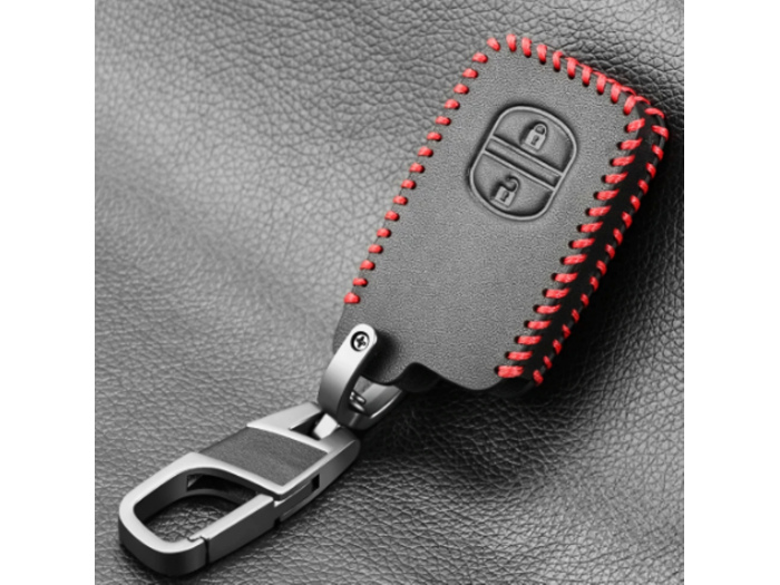 Кожено калъфче ключодържател с 2 бутона за автомобилен ключ Toyota и Lexus